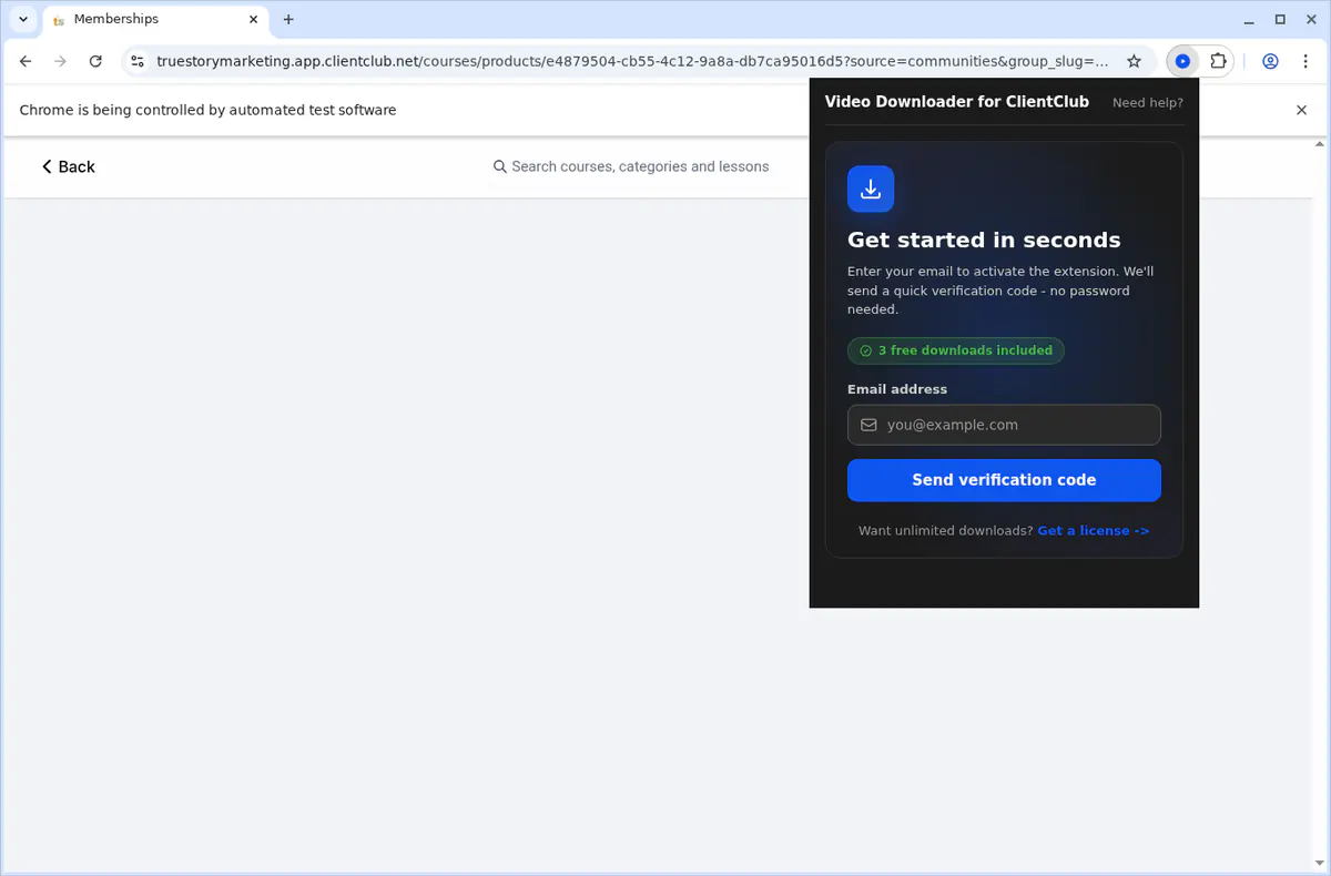 Clientclub Video Downloader browser extension screenshot 6